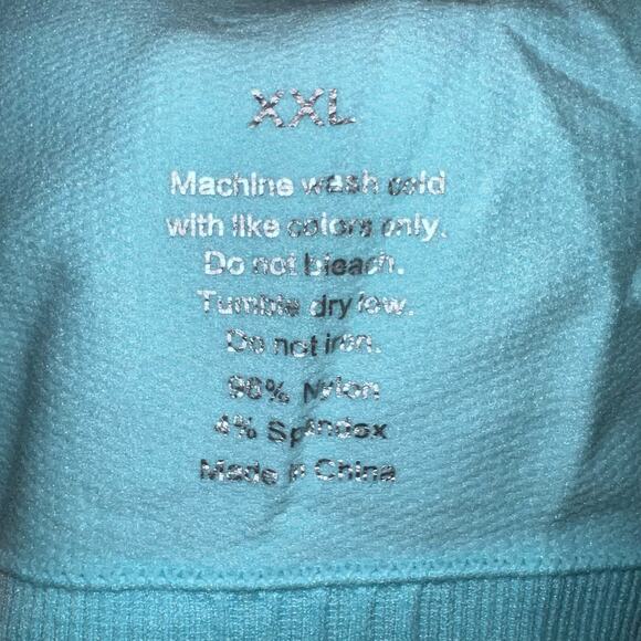 Womens Bandeau Strapless Bra Removeable Padding Stretchy Teal Blue XXL - Picture 5 of 7